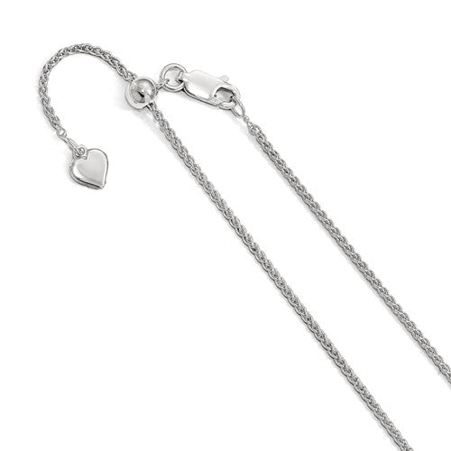Sterling Silver 1.5mm Spiga Wheat Necklace Pendant Chain Adjustable