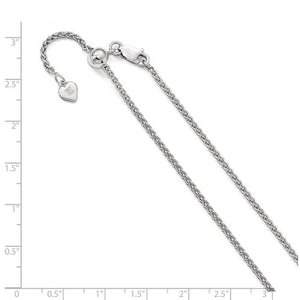 Sterling Silver 1.9mm Spiga Wheat Necklace Pendant Chain Adjustable