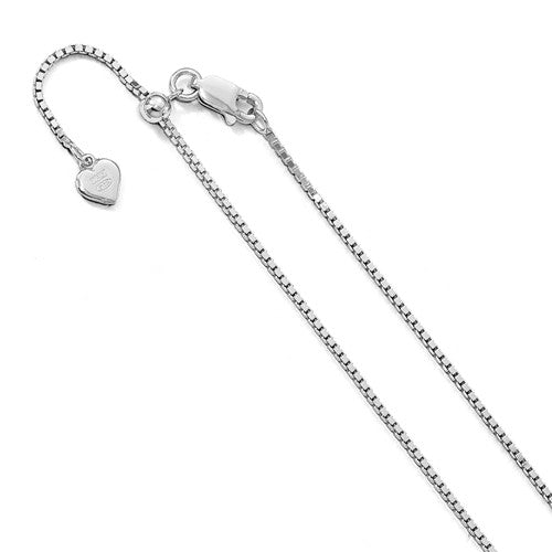 Sterling Silver 1mm Box Chain Adjustable Anklet 11 inches
