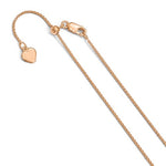Carica l&#39;immagine nel visualizzatore di Gallery, Sterling Silver Rose Gold Plated 1mm Spiga Wheat Necklace Pendant Chain Adjustable

