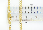 Charger l&#39;image dans la galerie, 14k Yellow Gold 2.2mm Beveled Curb Link Bracelet Anklet Necklace Pendant Chain
