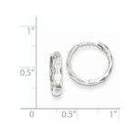 Charger l&#39;image dans la galerie, 14k White Gold 14mm Modern Hinged Hoop Huggie Earrings
