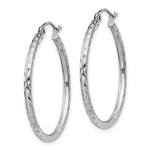 Load image into Gallery viewer, Sterling Silver Diamond Cut Classic Round Hoop Earrings 30mm x 2mm
