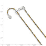 Carica l&#39;immagine nel visualizzatore di Gallery, Sterling Silver Gold Plated 2mm Cyclone Necklace Chain Adjustable 22 inches
