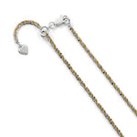 Carica l&#39;immagine nel visualizzatore di Gallery, Sterling Silver Gold Plated 2mm Cyclone Necklace Chain Adjustable 22 inches
