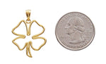Afbeelding in Gallery-weergave laden, 10k Yellow Gold Four Leaf Clover Good Luck Pendant Charm
