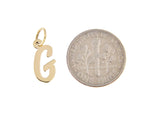 Load image into Gallery viewer, 14k Yellow Gold Script Letter G Initial Alphabet Pendant Charm
