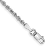 Lataa kuva Galleria-katseluun, 14k White Gold 2mm Diamond Cut Rope Bracelet Anklet Choker Necklace Pendant Chain
