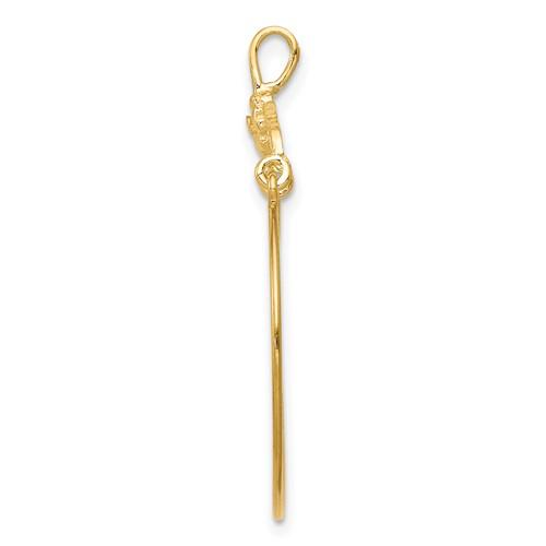 14K Yellow Gold Flower Floral Design Charm Holder Pendant