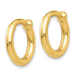 Lataa kuva Galleria-katseluun, 14K Yellow Gold 15mm x 2.5mm Non Pierced Round Hoop Earrings
