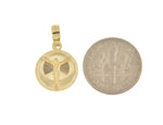Load image into Gallery viewer, 14k Yellow Gold Corpus Crucified Christ Round Small Pendant Charm
