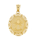 Φόρτωση εικόνας στο εργαλείο προβολής Συλλογής, 14k Yellow Gold Cancer Zodiac Horoscope Oval Pendant Charm - [cklinternational]
