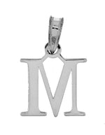 Load image into Gallery viewer, 14K White Gold Uppercase Initial Letter M Block Alphabet Pendant Charm
