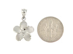 Load image into Gallery viewer, 14k White Gold Plumeria Flower Small Pendant Charm
