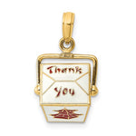 Carica l&#39;immagine nel visualizzatore di Gallery, 14k Yellow Gold Enamel Chinese Food Take Out Box 3D Pendant Charm

