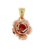 將圖片載入圖庫檢視器 14k Gold Two Tone Small Rose Flower Pendant Charm
