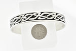 Cargar imagen en el visor de la galería, Sterling Silver 12.5mm Celtic Antique Style Cuff Bangle Bracelet
