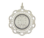 Lataa kuva Galleria-katseluun, Sterling Silver Blessed Virgin Mary Miraculous Medal Ornate Pendant Charm
