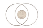 Carica l&#39;immagine nel visualizzatore di Gallery, 14K White Gold 60mmx1.35mm Square Tube Round Hoop Earrings
