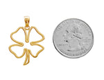 Load image into Gallery viewer, 10k Yellow Gold Four Leaf Clover Good Luck Pendant Charm
