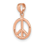 Afbeelding in Gallery-weergave laden, 14k Rose Gold Peace Sign Symbol Small 3D Pendant Charm
