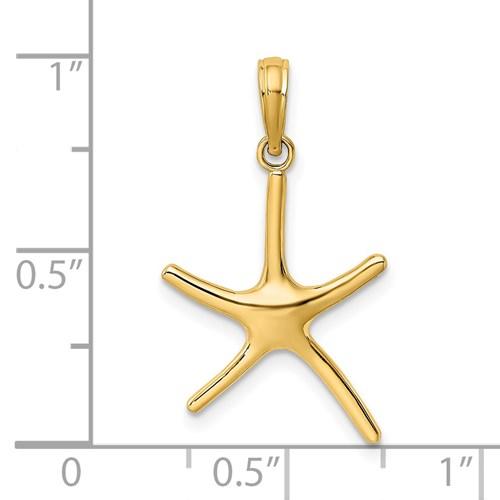 14k Yellow Gold Starfish Pendant Charm