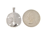 Load image into Gallery viewer, 14k White Gold Sand Dollar Pendant Charm
