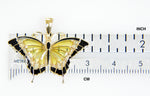 Lataa kuva Galleria-katseluun, 14k Yellow Gold with Enamel Yellow Butterfly Pendant Charm
