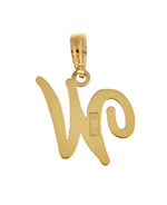 Carregar imagem no visualizador da galeria, 14K Yellow Gold Script Initial Letter W Cursive Alphabet Pendant Charm
