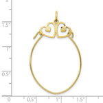 Load image into Gallery viewer, 10K Yellow Gold Double Heart Satin Finish Charm Holder Pendant
