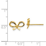 Load image into Gallery viewer, 14k Yellow Gold Ribbon Bow Stud Post Earrings
