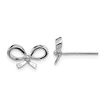 Load image into Gallery viewer, 14k White Gold Ribbon Bow Stud Post Earrings
