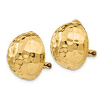Загрузить изображение в средство просмотра галереи, 14k Yellow Gold Non Pierced Clip On Hammered Ball Omega Back Earrings 18mm

