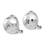 Afbeelding in Gallery-weergave laden, 14k White Gold Non Pierced Clip On Hammered Ball Omega Back Earrings 12mm
