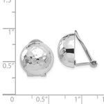 Load image into Gallery viewer, 14k White Gold Non Pierced Clip On Hammered Ball Omega Back Earrings 12mm
