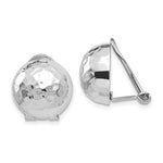 Afbeelding in Gallery-weergave laden, 14k White Gold Non Pierced Clip On Hammered Ball Omega Back Earrings 12mm
