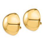 Indlæs billede til gallerivisning 14k Yellow Gold Non Pierced Clip On Half Ball Omega Back Earrings 24mm
