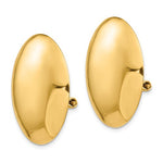 Lataa kuva Galleria-katseluun, 14k Yellow Gold Non Pierced Clip On Round Circle Disc Omega Back Earrings 24mm
