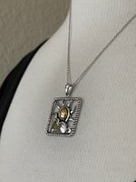 이미지를 갤러리 뷰어에 로드 , Sterling Silver Celestial Sun Antique Finish Pendant Charm Necklace 18 inches

