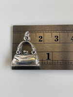 Carica l&#39;immagine nel visualizzatore di Gallery, Sterling Silver Antique Finish Purse Bag 3D Pendant Charm

