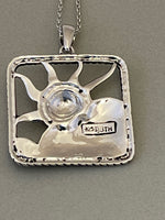 Ladda upp bild till gallerivisning, Sterling Silver Celestial Sun Antique Finish Pendant Charm Necklace 18 inches
