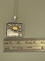 Indlæs billede til gallerivisning Sterling Silver Celestial Sun Antique Finish Pendant Charm Necklace 18 inches
