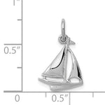 Load image into Gallery viewer, 14k White Gold Sailboat Sailing Small Pendant Charm
