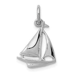 Lataa kuva Galleria-katseluun, 14k White Gold Sailboat Sailing Small Pendant Charm
