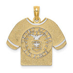 Φόρτωση εικόνας στο εργαλείο προβολής Συλλογής, 14K Yellow Gold Rhodium United States US Air Force T Shirt Pendant Charm
