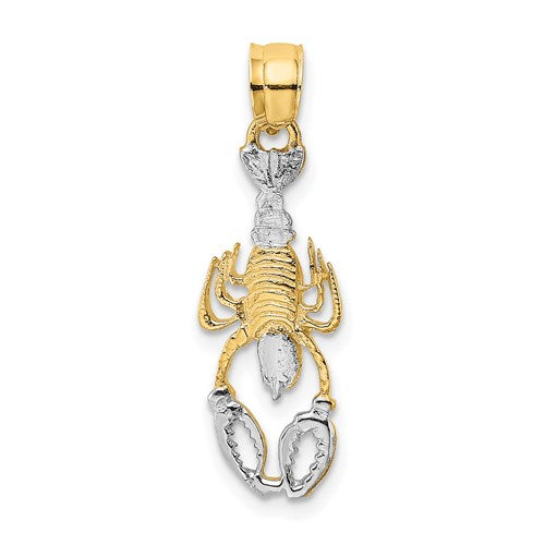 14k Yellow White Gold Two Tone Lobster Pendant Charm