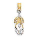 Load image into Gallery viewer, 14k Yellow White Gold Two Tone Lobster Pendant Charm
