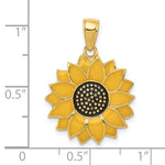 Indlæs billede til gallerivisning 14k Yellow Gold with Yellow Enamel Sunflower Pendant Charm
