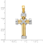 Load image into Gallery viewer, 14k Gold Two Tone Latin Cross Open Back Pendant Charm

