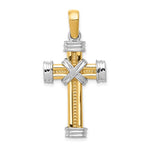 Load image into Gallery viewer, 14k Gold Two Tone Latin Cross Open Back Pendant Charm
